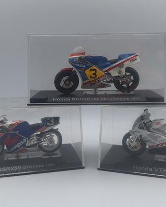 Lotto 3 Modellini Moto Honda(NSR250 NS500 VTR1000)