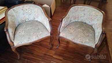 Coppia di Poltroncine Vintage Stile Luigi XV