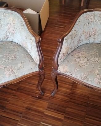 Coppia di Poltroncine Vintage Stile Luigi XV
