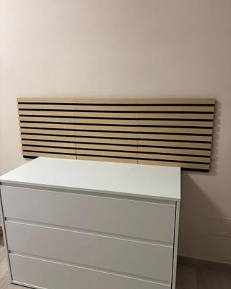 Set 3 Pannelli Decorativi a Doghe Legno Rovere