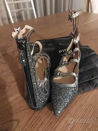 Ballerine Pinko pelle  argento glitterata n.37