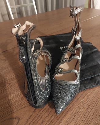 Ballerine Pinko pelle  argento glitterata n.37