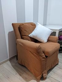 Coppia poltrone arancioni (sfoderabili) + 1 fodera