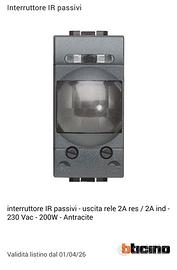 bticıno NT 4431 interruttore infrarosso antracite