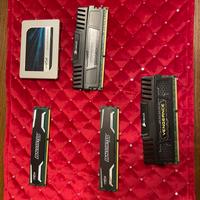 SSD crucial+ RAM Corsair +Crucial Ballistix