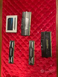 SSD crucial+ RAM Corsair +Crucial Ballistix