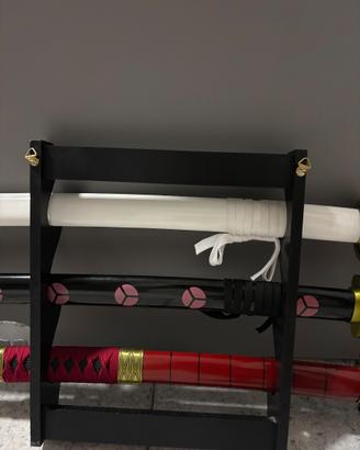 Set 3 Katane Roronoa Zoro (One Piece) + espositore