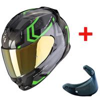 CASCO INTEGRALE SCORPION EXO491 VERDE VISIERA FUME