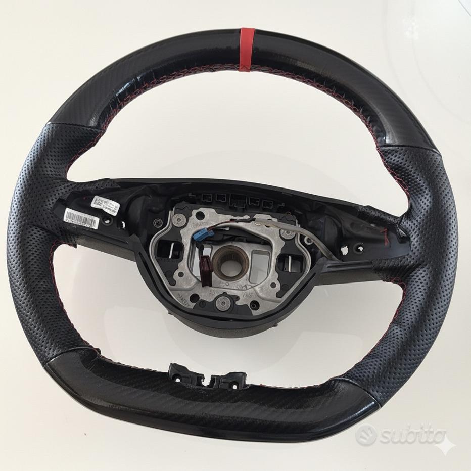 DONHEK Coprivolante Auto per Peugeot 207 2010-2013,Pelle Coprimanubrio Auto Coprivolante Copri Volante per Auto Emblema Accessori Auto Interno Regali per Donna e Uomo,Cowhide-B