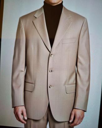 Giacca uomo  gabardin beige e Pantaloni blu tg.50