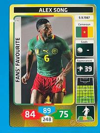 ALEX SONG 53 Panini Die Fußball Stars 2014 Card wc