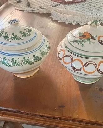 Set di 2 Zuppiere in ceramica dipinte a mano - Vin