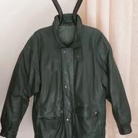 Giubbotto pelle verde, uomo, taglia XL