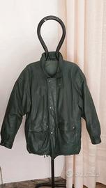 Giubbotto pelle verde, uomo, taglia XL