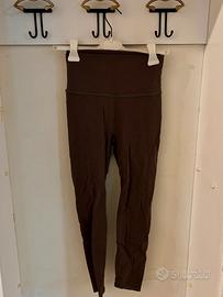 Leggings sportivi marroni a vita alta