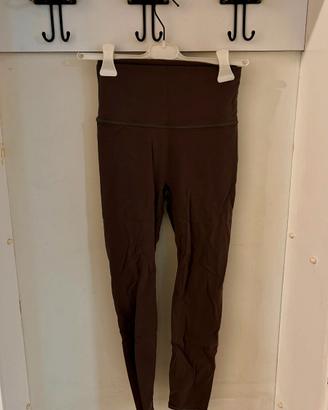 Leggings sportivi marroni a vita alta