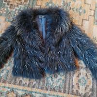 Pelliccia raccoon blu