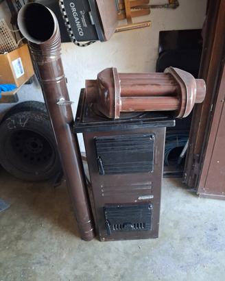  stufa a legna, con tubi diametro 100mm