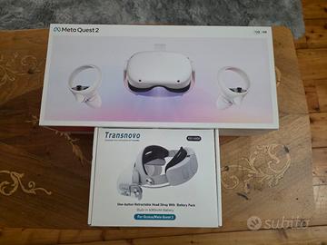 Meta Quest 2 128 VR + Batteria 6000 Transnovo