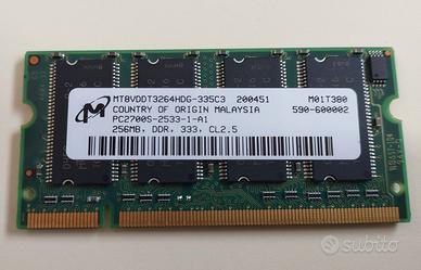 Memoria RAM da 256 MB PC2700S-2533-1-A1 DDR 333