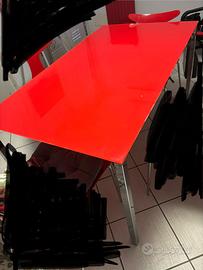 Tavolo rosso Ciacci con 4 sedie