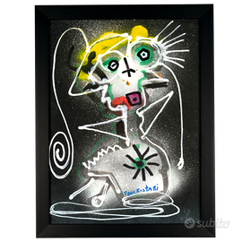 Paul Kostabi, tecnica mista su cartoncino 30.5x23,