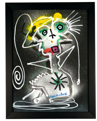 Paul Kostabi, tecnica mista su cartoncino 30.5x23,