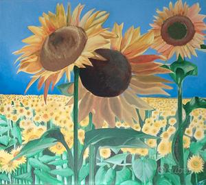 girasoli -olio su tela senza cornice - 80x90 cm. 