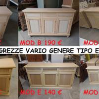 Mobili grezzi NUOVI in Svendita