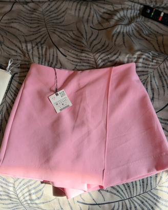 Gonna pantalone rosa zara