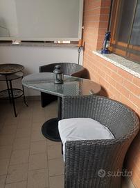 set da giardino/terrazzo in rattan