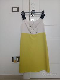 Abito 1-ONE mini dress panna e lime con a