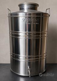 Serbatoio acciaio inox  100lt piu base in ferro