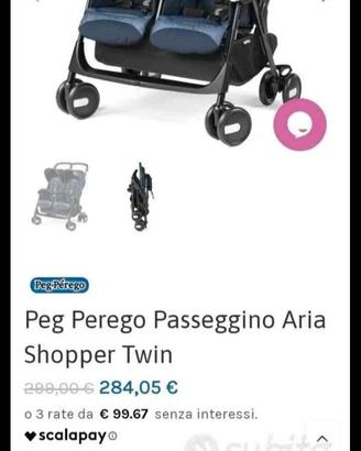 passeggino gemellare peg perego 