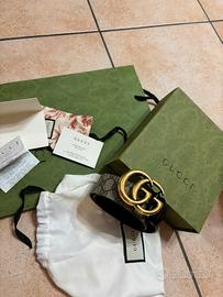 Cintura Gucci Gg Marmout Reversibile