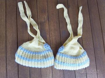 Babbucce neonato Unisex fatte a mano in lana