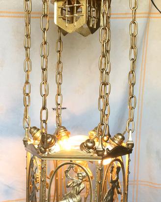 Lampadario d'epoca bronzo