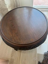 Antico tavolino cinese intagliato a mano in legno