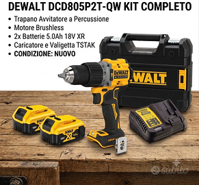 DeWALT DCD805P2T Trapano Avvitatore Brushless XR