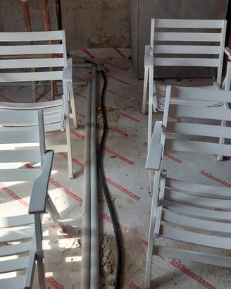 Set 4 sedie da giardino pieghevoli in legno 