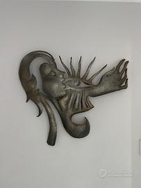 Scultura in ferro battuto 80x60 - Sole - Borlandi