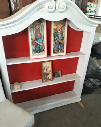 LIBRERIA IN LEGNO LACCATA BIANCA