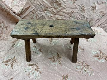 ANTICO SGABELLO DA MUNGITURA ORIGINALE