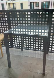 Tavolo metallo e vetro 70x70