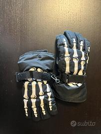 guanti con grafica scheletro