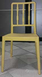 6 sedie gialle in resina
