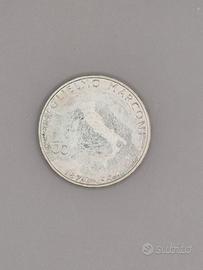 MONETA COMMEMORATIVA 500 LIRE MARCONI IN ARGENTO