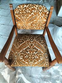 sedia in legno imbottita anni 70 