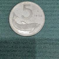 Moneta 5 lire del 1954