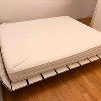 Letto design Tadao bianco + materasso Flou 170x200